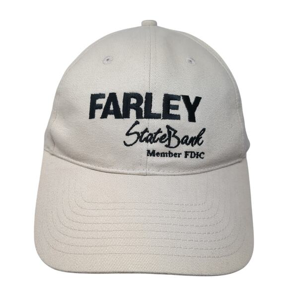 Farley State Bank Member FDic Baseball Cap Beige One Size Adjustable Hit Wear - Picture 1 of 9